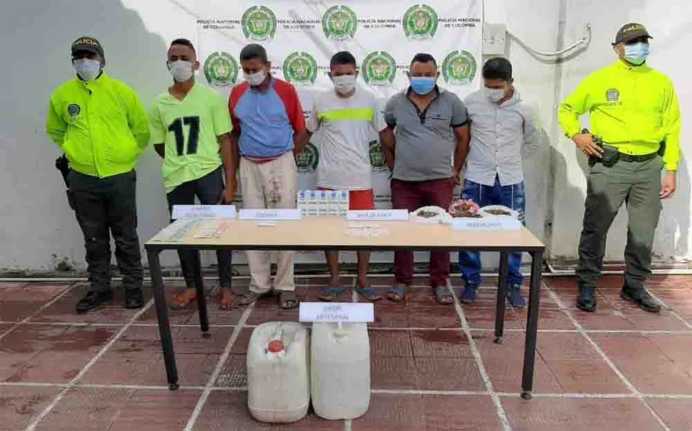 Capturados cinco presuntos expendedores de drogas
