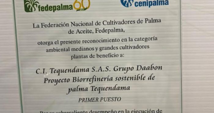 Grupo Daabon, el mejor proyecto de biorrefinería sostenible de Colombia según Fedepalma