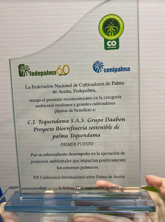Grupo Daabon, el mejor proyecto de biorrefinería sostenible de Colombia según Fedepalma