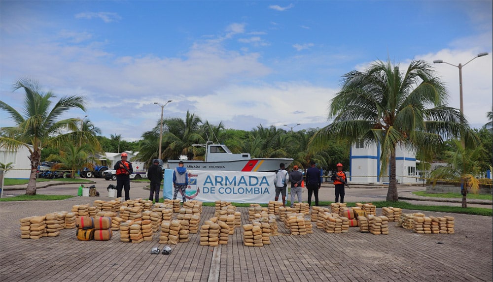 Armada de Colombia incauta 1.1 toneladas de marihuana en San Andrés