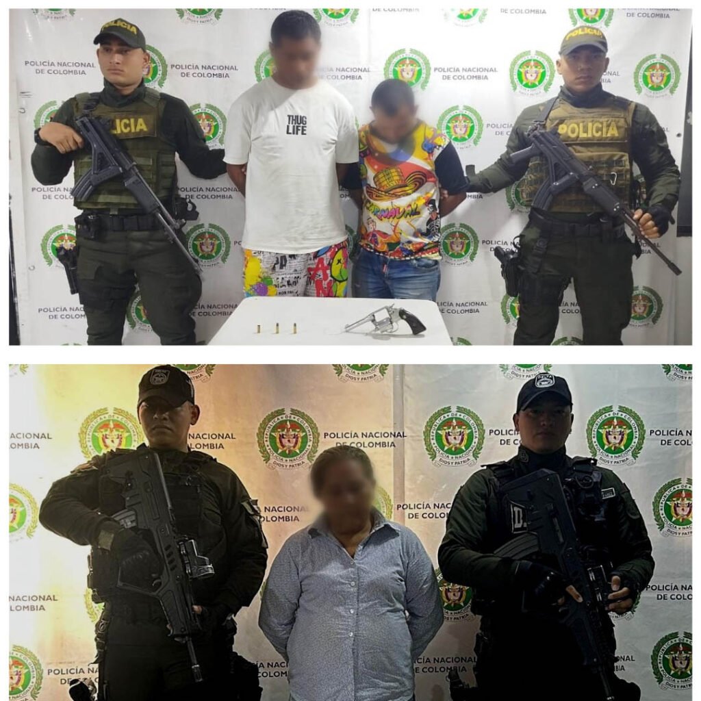 Capturas por porte ilegal de armas y tráfico de estupefacientes en Fundación