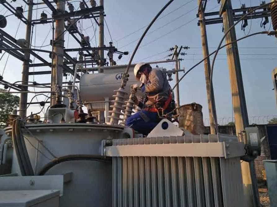 Trabajos de Transelca en la subestación Santa Marta