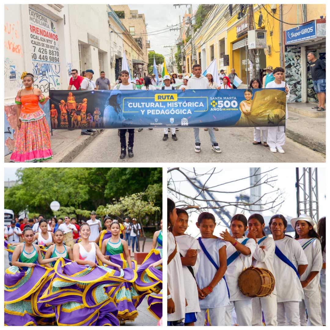 Avanza la Ruta Cultural y Pedagógica de los 500 Años Con desfile folclórico