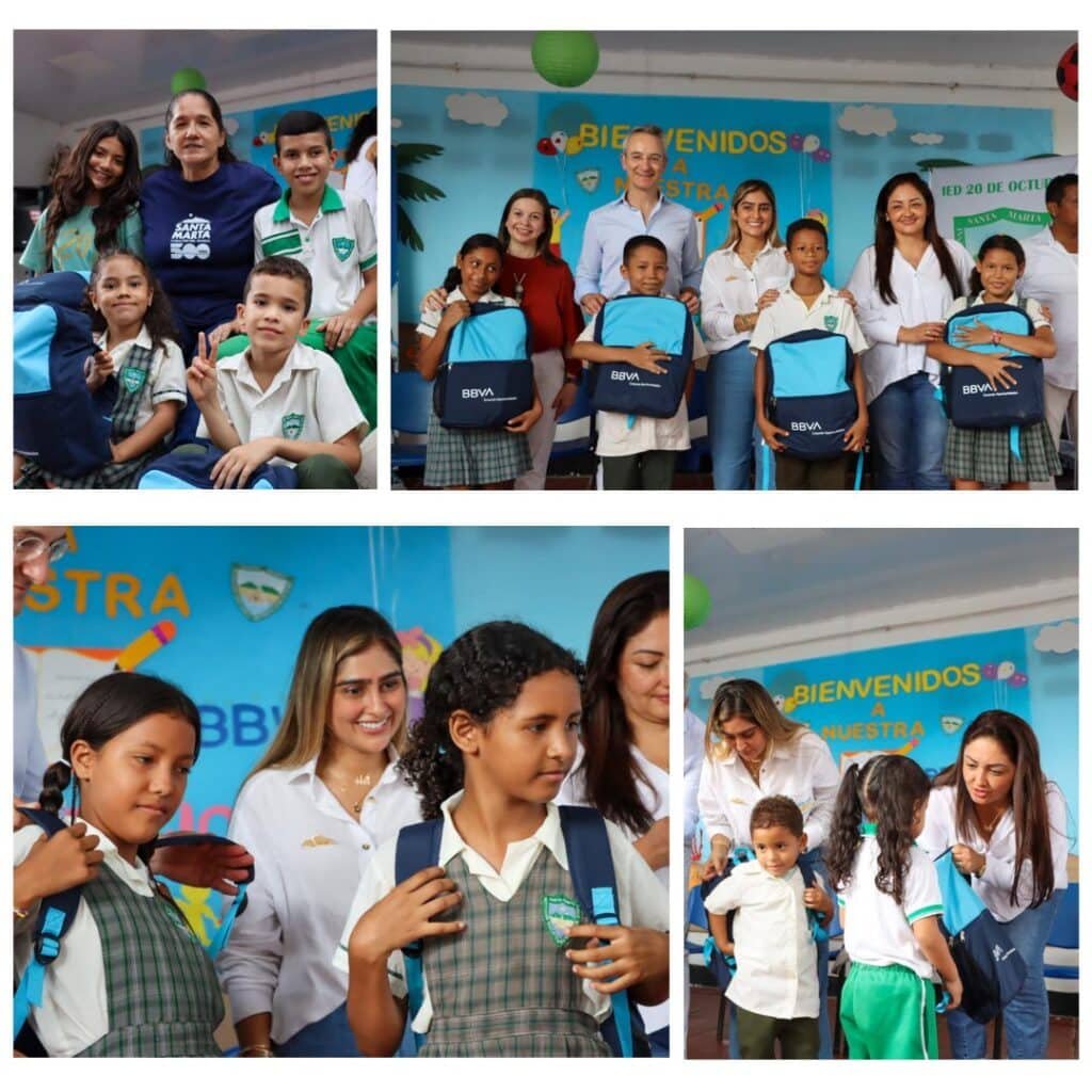 Alcaldía y el BBVA entregan 200 kits escolares a estudiantes de la IED 20 de Octubre