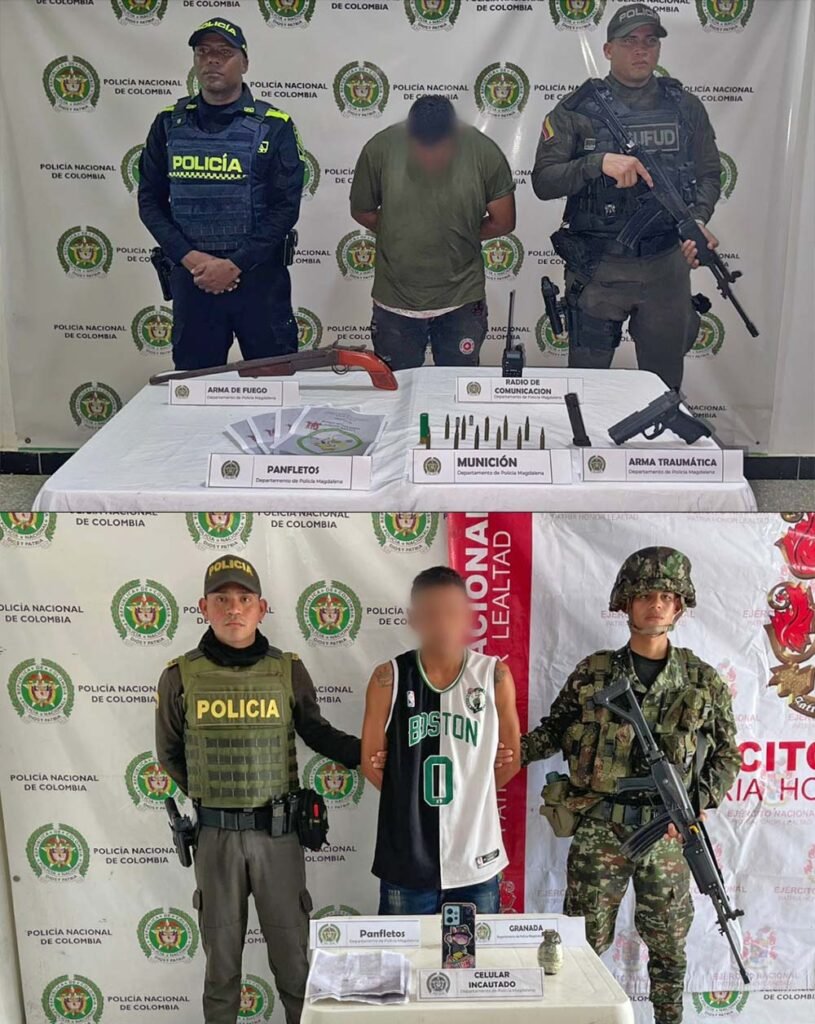 Capturan a dos hombres con armamento, explosivos y panfletos