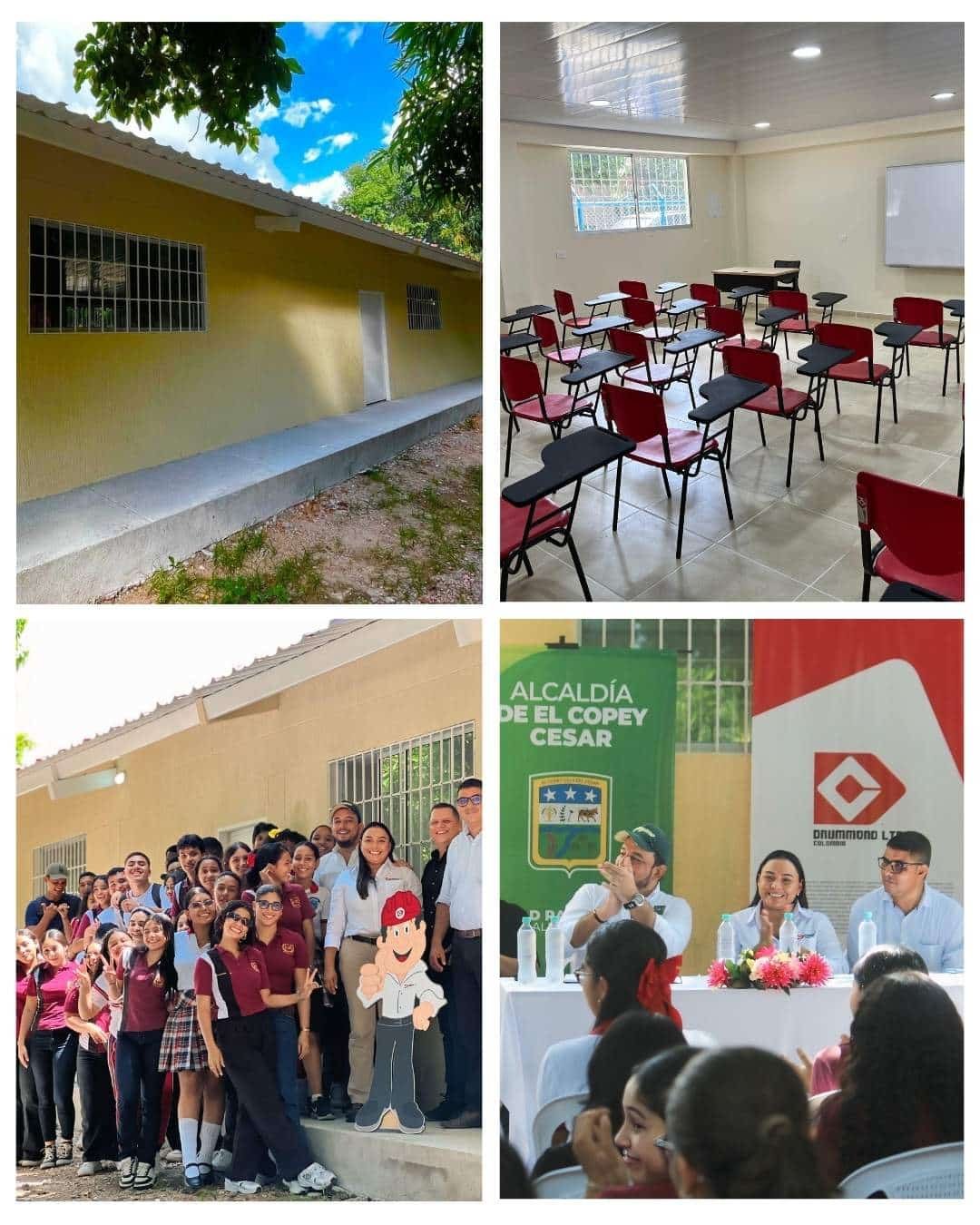 Drummond Ltd. fortalece la educación en El Copey con la entrega de aulas y mobiliario