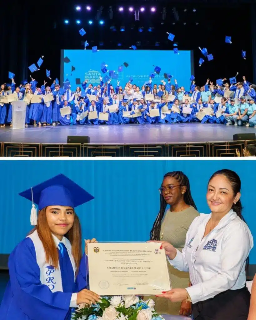 100 estudiantes con beca de la Alcaldía y ‘Caminos de Sabiduría’, se gradúan en Educación Técnica en la Academia AIES
