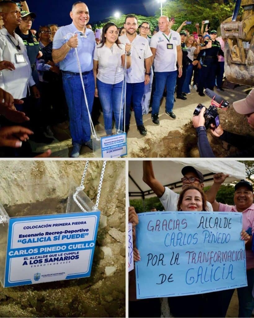 Alcalde Carlos Pinedo instaló la primera piedra del escenario recreodeportivo ‘Galicia Sí Puede’