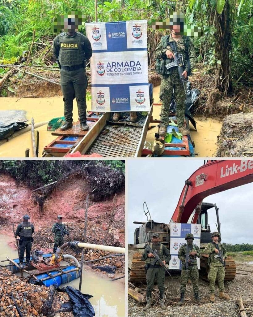 Armada de Colombia intensifica ofensiva en contra de la minería ilegal