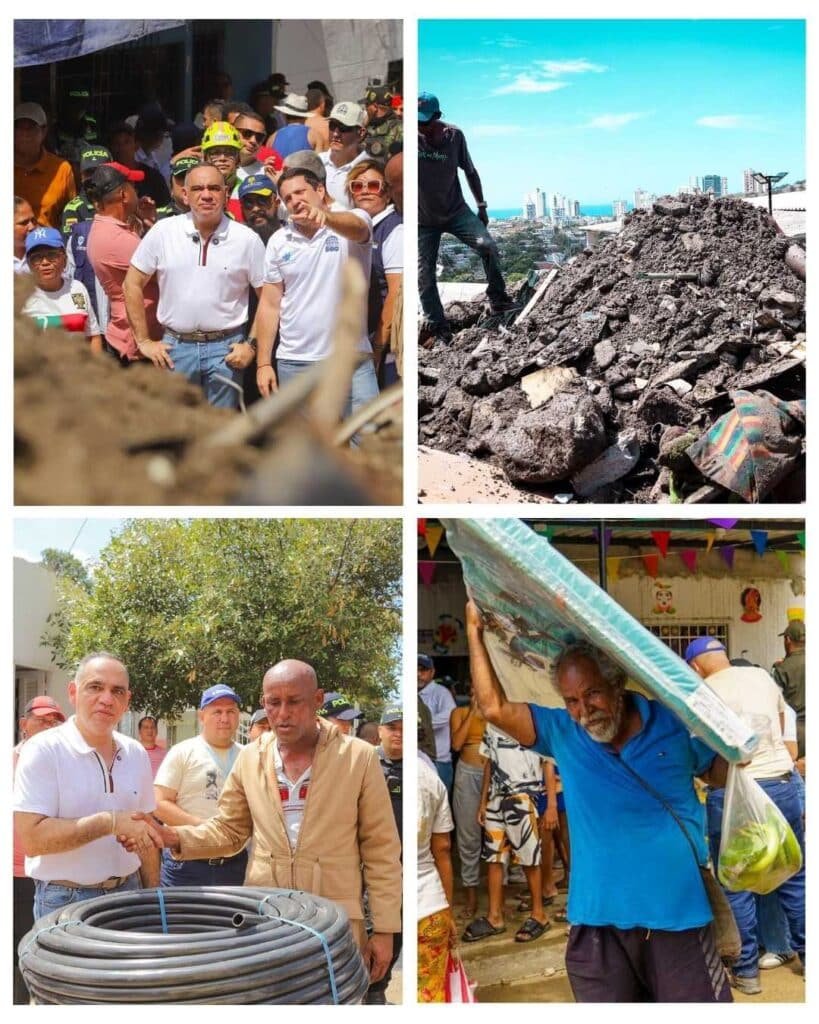 Alcalde Carlos Pinedo Cuello acompaña permanentemente a la comunidad de Vista al Mar tras la emergencia