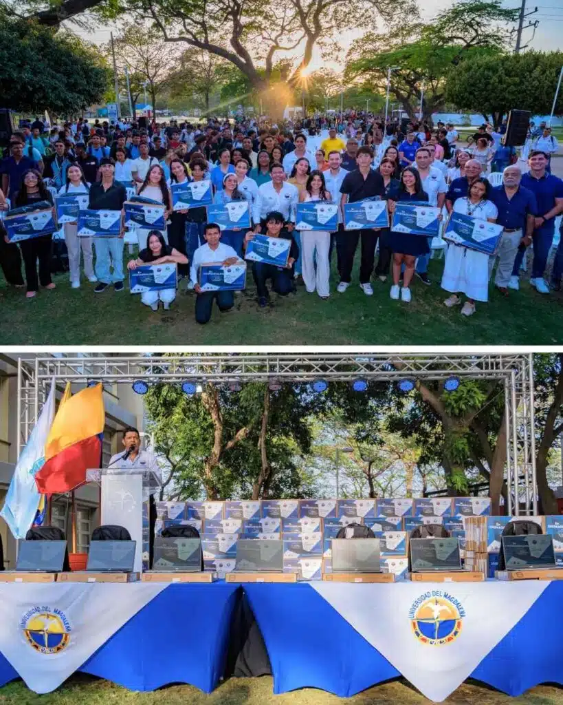 Rector Pablo Vera entrega 378 computadores a estudiantes Talento Magdalena y Talento Santa Marta