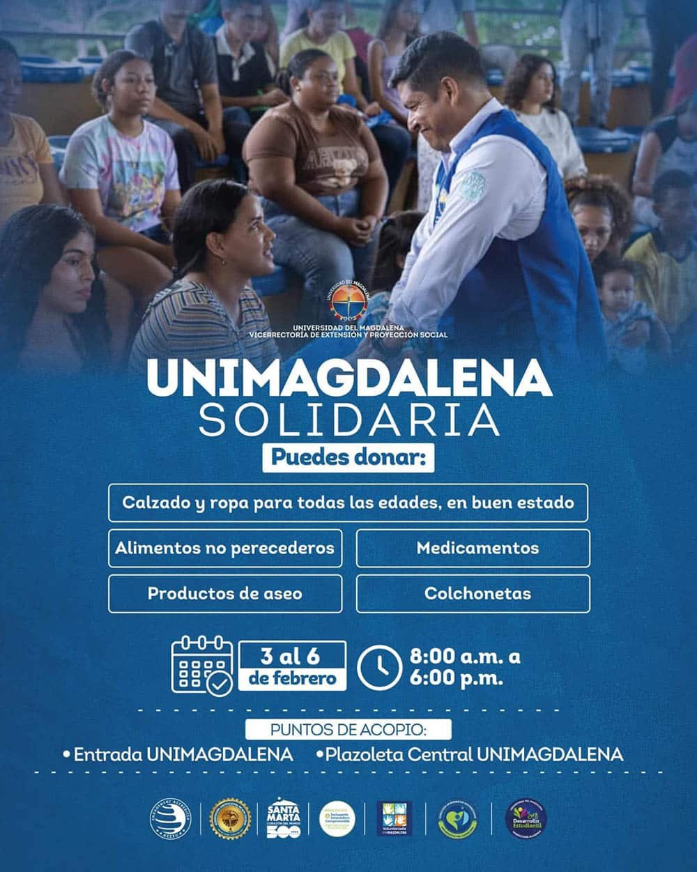 UNIMAGDALENA Solidaria une a su comunidad para apoyar a los afectados por las lluvias