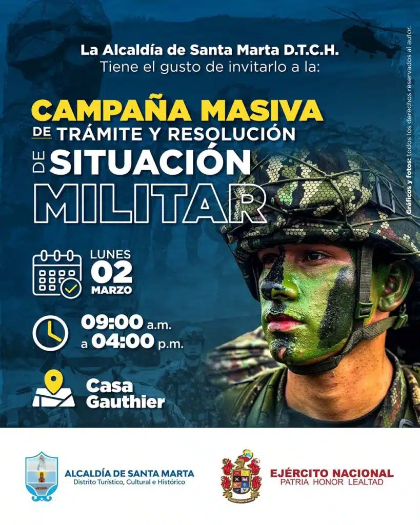 Alcaldía invita a jóvenes a jornada masiva para que definan su situación militar