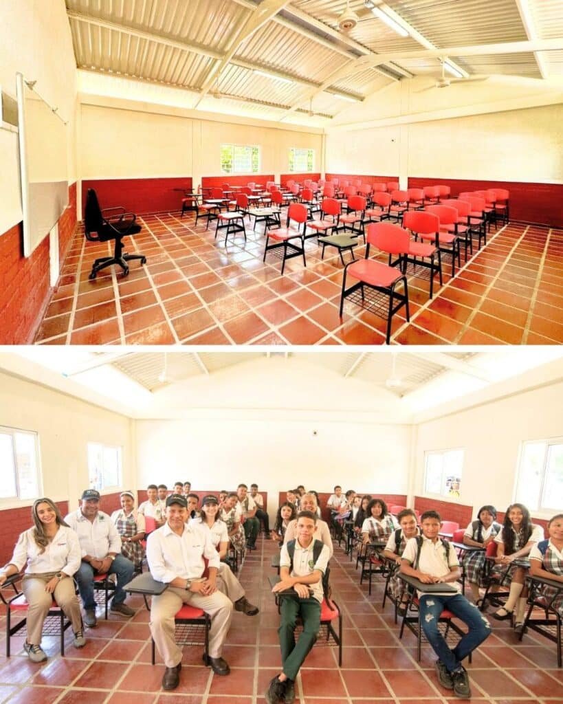 Con nuevas aulas educativas, estudiantes de Guamachito, Zona Bananera, mejoran sus condiciones educativas