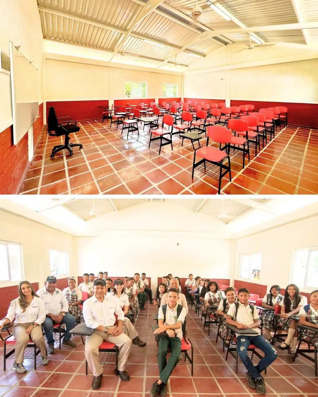 Con nuevas aulas educativas, estudiantes de Guamachito, Zona Bananera, mejoran sus condiciones educativas