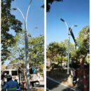 Alcaldía de SantaMarta avanza en modernización del alumbrado público en el Polideportivo