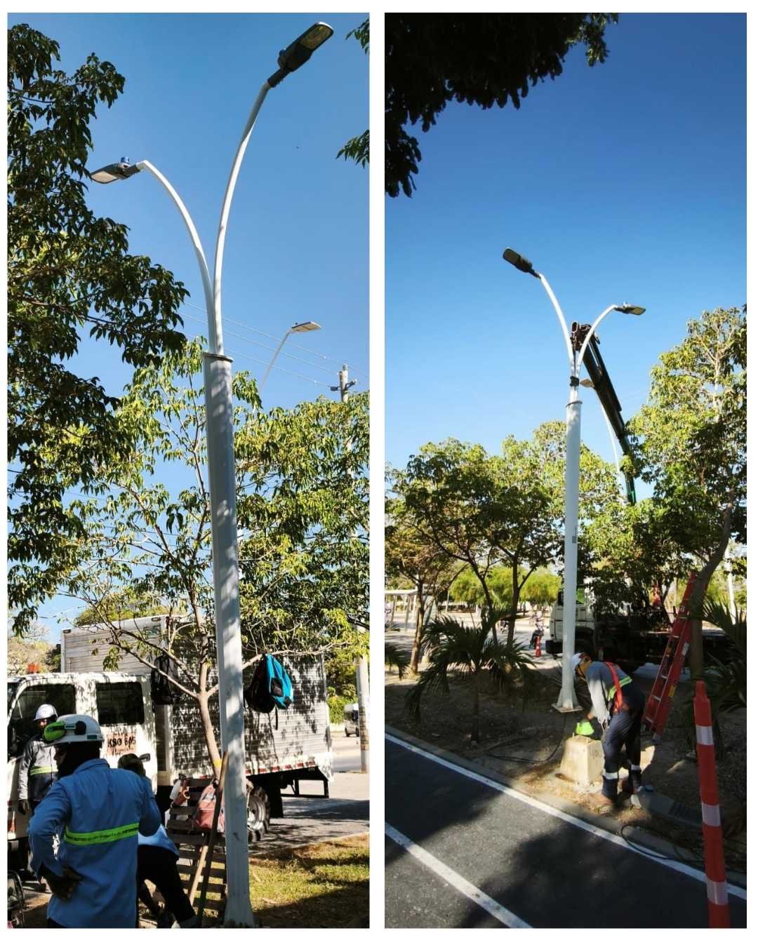 Alcaldía de SantaMarta avanza en modernización del alumbrado público en el Polideportivo