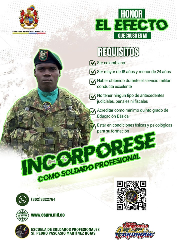 Hasta el 26 de abril está abierta la convocatoria para el Curso Numero 83 de Soldados Profesionales