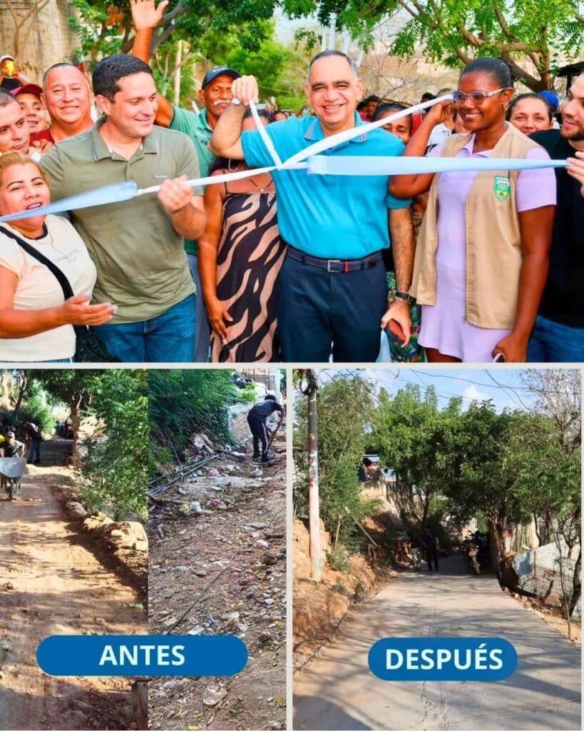 Alcalde Carlos Pinedo entrega calle pavimentada en Cerro Alto de la Mina